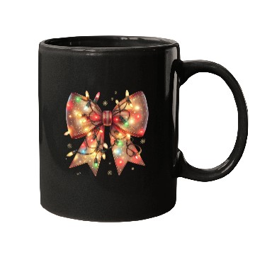 Discover Christmas Light Coquette Bow Mugs