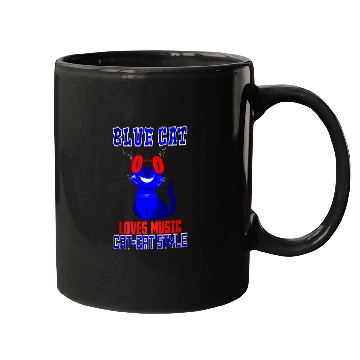 Discover BLUE CAT LOVES MUSIC Mugs