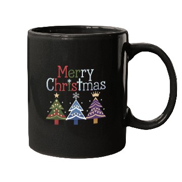 Discover Merry Christmas Cross Xmas Tree Retro Mugs