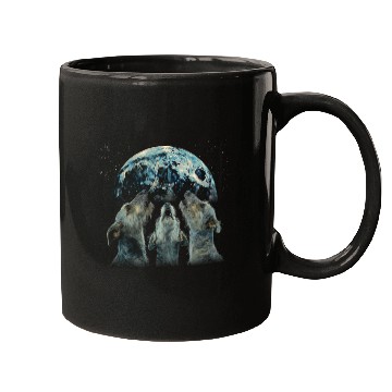 Discover Irish Wolfhound Dog Howling Moon Mugs