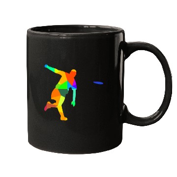 Discover Ultimate Frisbee Rainbow Colors Polygon Sport Mugs