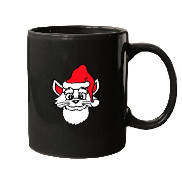 Discover Cute Santa Claus Cat Winter Hat Fun Christmas Gift Mugs