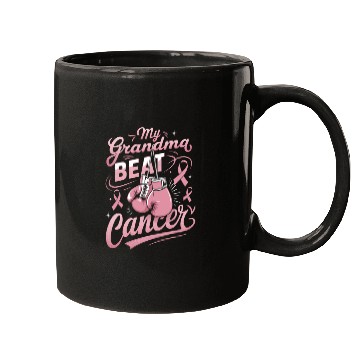 Discover My Grandma Beat Cancer Breast Cancer Awareness Mugs