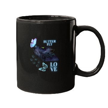 Discover black panther lover butterfly Mugs