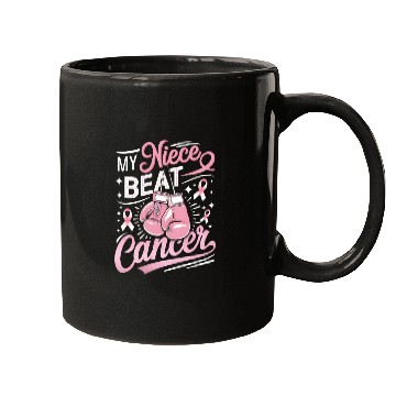 Discover My Niece Beat Cancer Breast Cancer Awareness Mugs