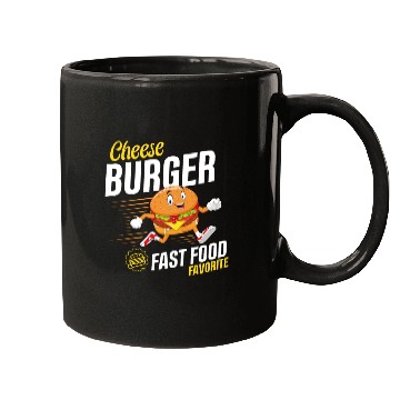 Discover Running Hamburger Cheese Burger Fast Food Favorite Mugs