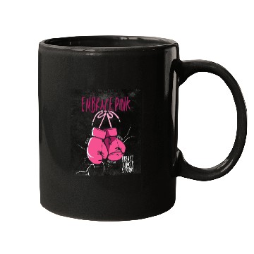 Discover Embrace Pink Black Bold Eradicate Breast Cancer Mugs