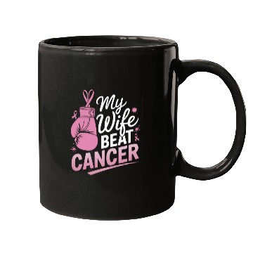 Discover My Wife Beat Cancer Breast Cancer Awareness Mugs