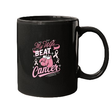 Discover My Wife Beat Cancer Breast Cancer Awareness Mugs