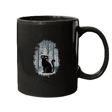 Discover Cottagecore Cat in enchanting Forest Mugs