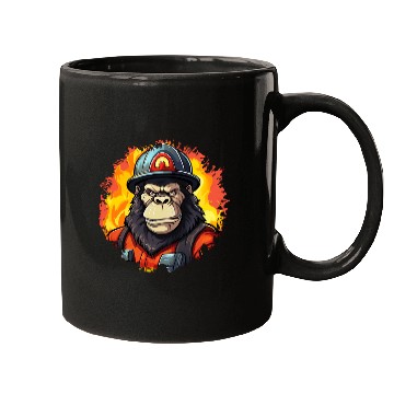 Discover Fireman monkey Mugs