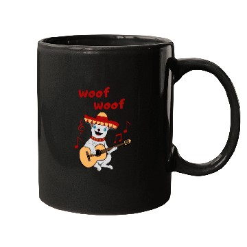 Discover Funny Chihuahua Playing a Guitar Mugs