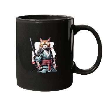 Discover Fearless Samurai Cat Mugs