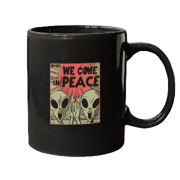Discover Vintage Alien Invasion in Peace Mugs