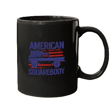 Discover Classic C10 American Square Body Truck USA Flag Mugs