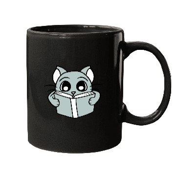 Discover Nerd Cat Reads Novel Book School Reading Learning Mugs