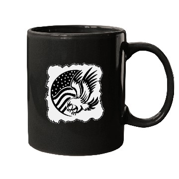 Discover Flying Eagle W Flag LIKE US ON FB #USAPatriotGrap Mugs