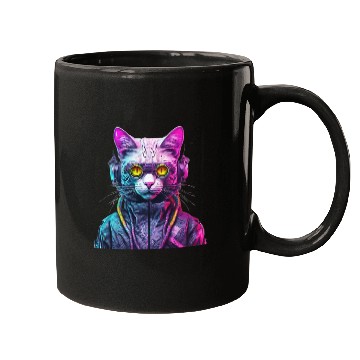 Discover Cyberpunk Cat Warrior Mugs