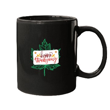 Discover Happy Thanksgiving Leaf Mugs