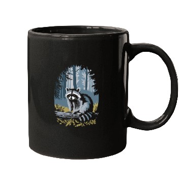 Discover Cottagecore Forest Raccoon Serenity Mugs