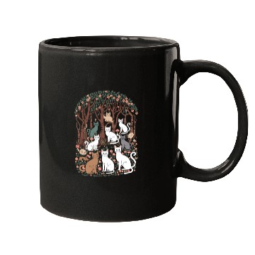 Discover Cottagecore Cats in enchanting Forest Mugs