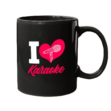 Discover I Love Karaoke Microphone Heart Mugs