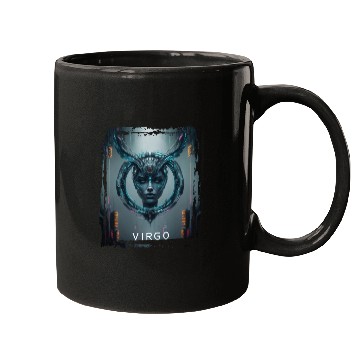 Discover Zodiac sign Virgo in cyberpunk era Future Mugs