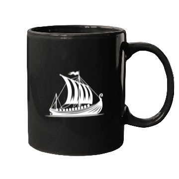 Discover Dragon Boat With Sail Viking Style Design Mugs