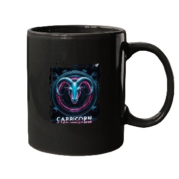 Discover Zodiac sign Capricorn in cyberpunk era Future Mugs