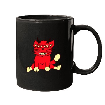 Discover Demon Monster Cat Halloween Fun Horror Devil Horns Mugs