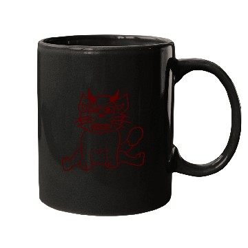 Discover Demon Monster Cat Halloween Fun Horror Devil Horns Mugs