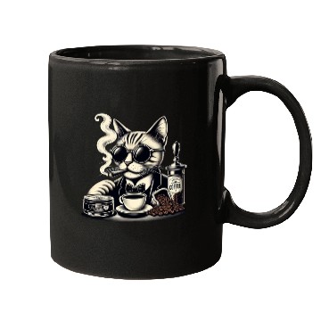 Discover "Midnight Cat" Mugs