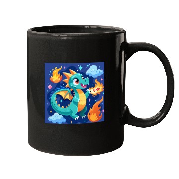 Discover "Whimsical Dragon: Fire-Breathing Fantasy Fun" Mugs