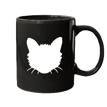Discover Cat Face Silhouette Kitten Head Outline Outline Mugs