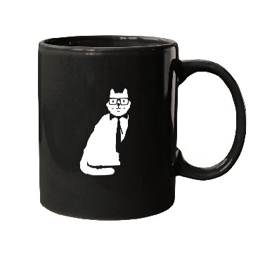 Discover Nerd Cat Horn-rimmed Glasses Geek Smart Kitten Fun Mugs