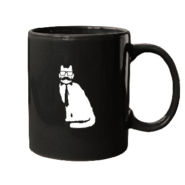 Discover Nerd Cat Horn-rimmed Glasses Geek Smart Kitten Fun Mugs