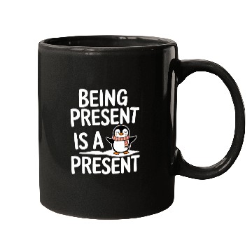 Discover Being Present Is A Present Penguin Design Mugs