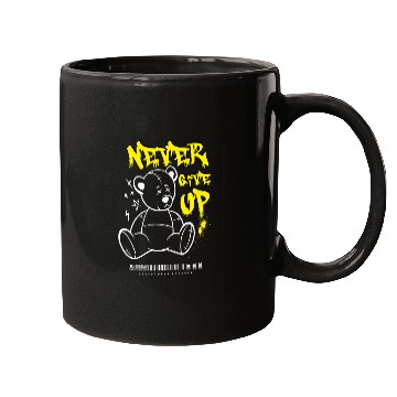 Discover Teddy Bear "Never Give Up" Mugs