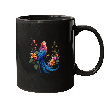 Discover Fantastical Bird Of Paradise Painting Mugs