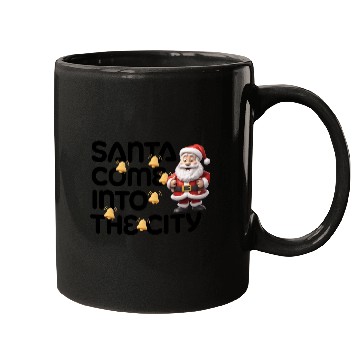 Discover Festive Santa with Jingle Bells Design Mugs