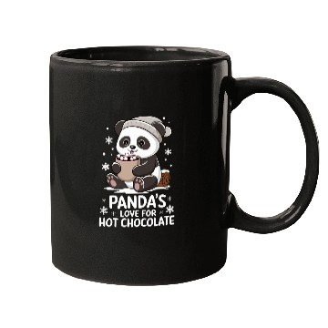 Discover Panda's Love For Hot Chocolate Winter Vibes Mugs
