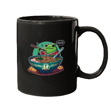 Discover Cute Frog Enjoying Ramen - Oishii! Mugs