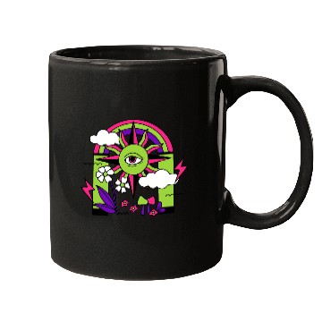 Discover Pink ve Green Psychedelic I Need Space Mugs