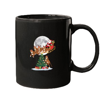 Discover Xmas Tree Lights Funny Santa Riding Cheetah Mugs