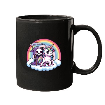 Discover Cute Reaper And Unicorn Rainbow Mugs
