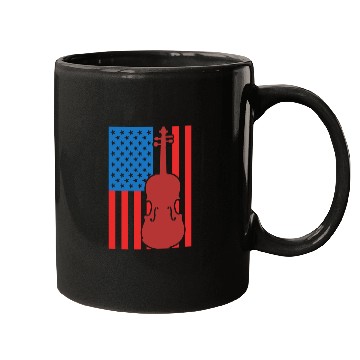 Discover Violin USA Flag Mugs
