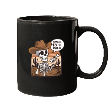 Discover Bone to be Wild Funny Skeleton Wild West Mugs