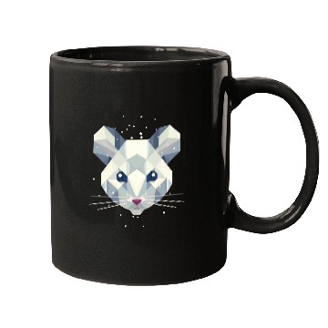 Discover Geometric Snow Mouse – Winter Animal Portrait Mugs