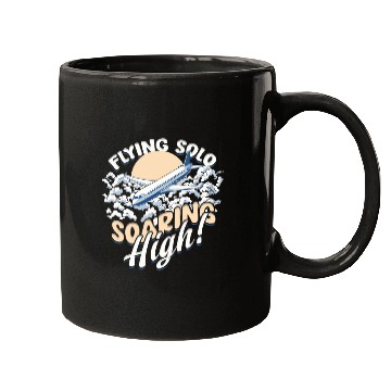 Discover First Solo Flight Pilot Flying Solo Soaring High Mugs