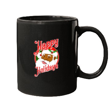 Discover Happy Holidays African American Black Santa Claus Mugs